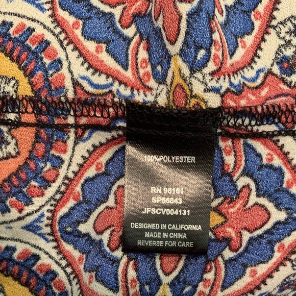 BeBop Bohemian Peasant Tunic Top Small-Antique Look Buttons Blue,White,Yellow - Picture 8 of 12